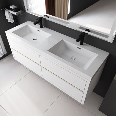 Meuble-lavabo mural 60 po avec lavabo