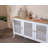 Modern Console Table with Soft-Close Doors, White & Oak Finish, 70.9 x 31.5 x 16.1 inches | 100% MDF with Hornbeam Wood Legs | Wall-Mountable Design, Multiple Shelves for Stylish Storage & Display
