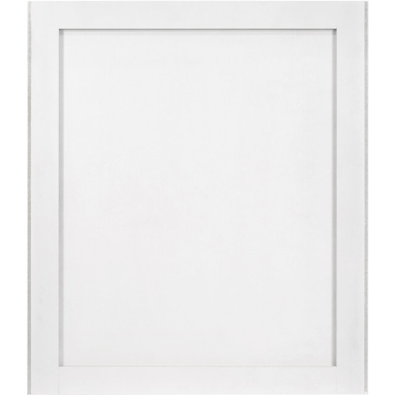 Mihai Wood Flat Mirror, White