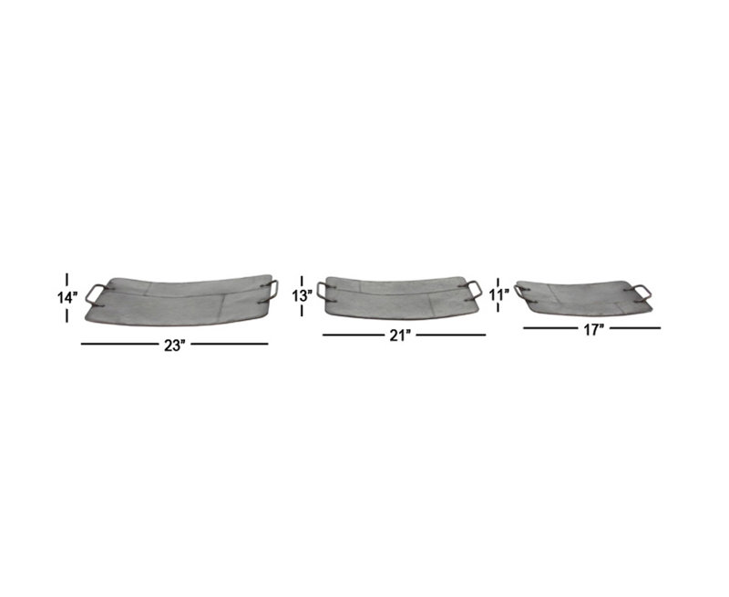 Ensemble de plateaux décoratifs galvanisés 3 pièces rectangulaires Osterley