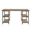 Bureau rustique en bois de peuplier, 4 tablettes ouvertes, style rétro industriel, conception de tablettes à structure en métal, finition