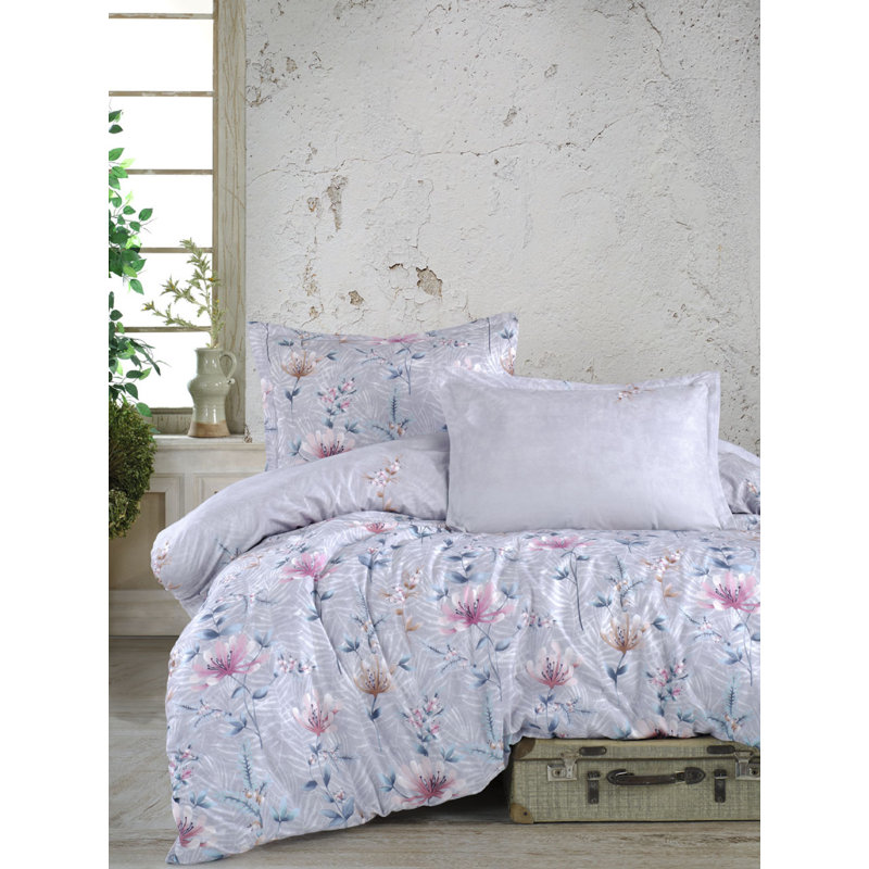 Ensemble de housse de couette standard en coton de trois articles, Housse de couette grand + 2 grandes taies décorat