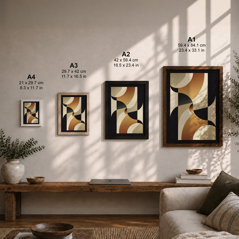 Interplay Of Forms Geometric - Print, Unframed, A4 - 29.7 x 21.0 cm