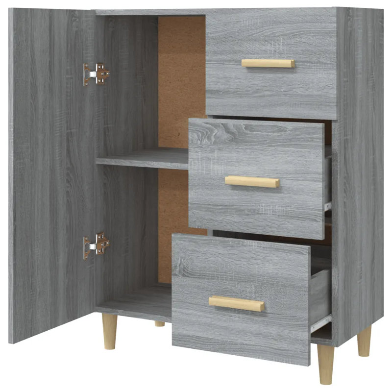 Hurty 69.5Cm Wide 3 Drawer Sideboard, Grey Sonoma