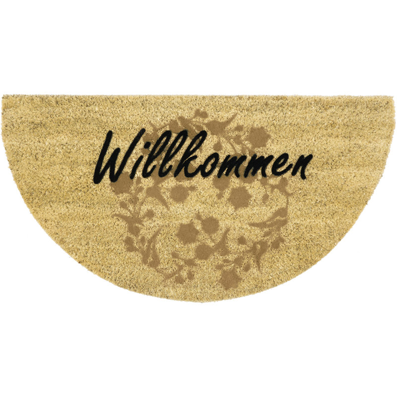 Fußmatte Cocoflock - Natürliche Kokosmatte beflockt halbrund 40 x 75 cm
