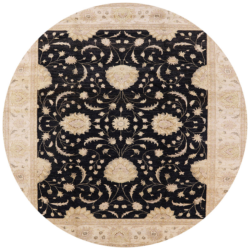 Tapis oriental beige / noir Ararad, Rond 4 pi