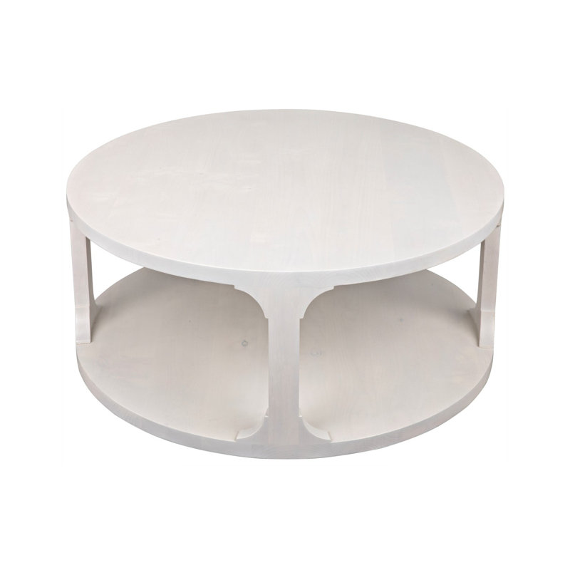 Gimso Solid Wood Coffee Table, Angel White, 17" H x 40" L x 40" W