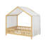 Cadre de lit double pour enfants, cadre de lit pour tout-petits en forme de maison avec balustrades hautes-737301978