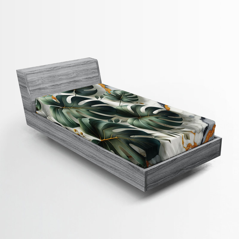 Microfiber Floral Fitted Sheet, Twin XL Fitted Sheet