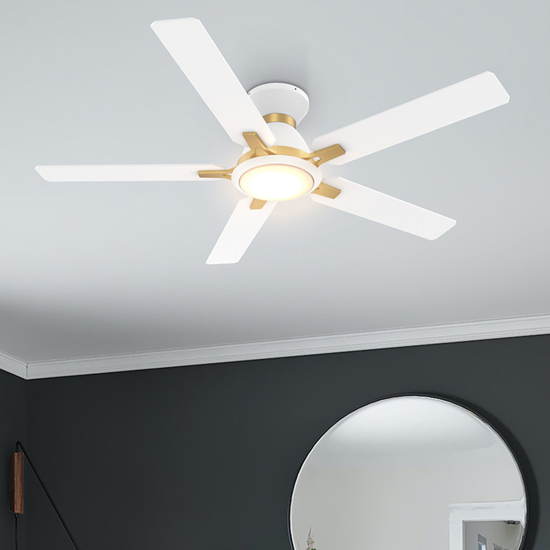 52" Smart Ceiling Fan with Light, White, null
