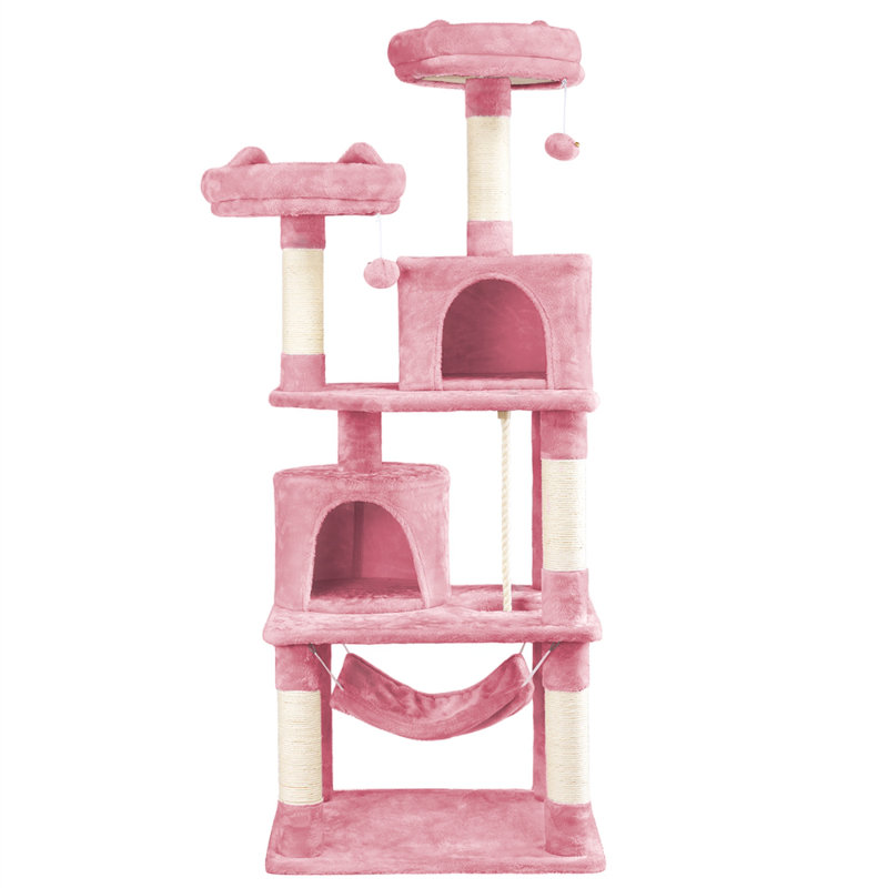 158cm H Multi Level Cat Tree, Pink