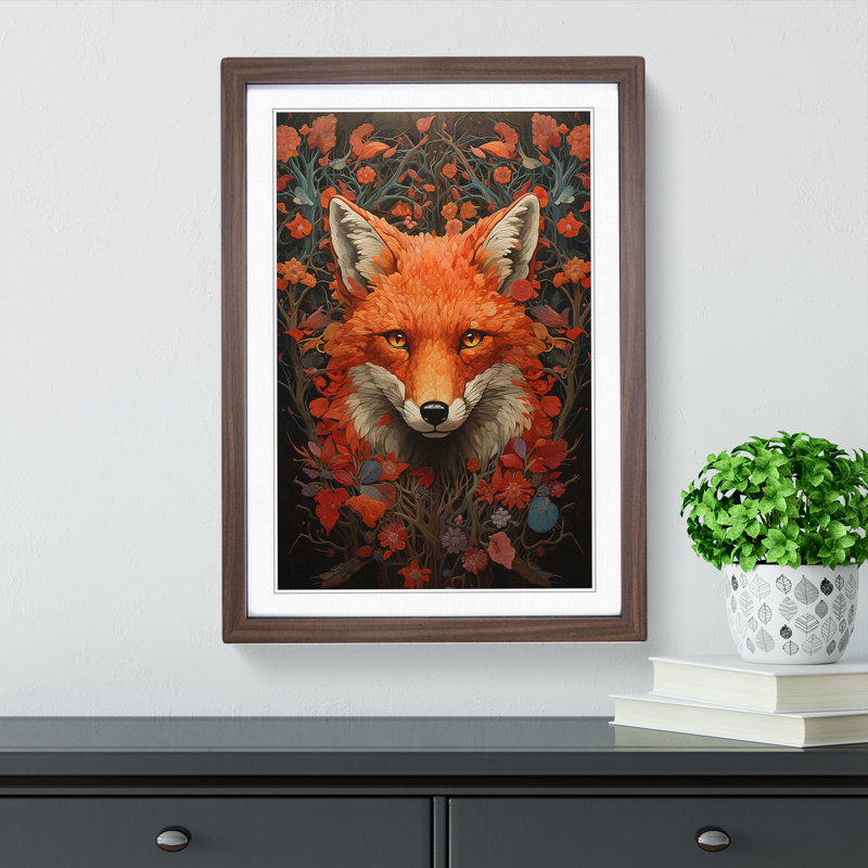 Single Picture Frame Print on Wood, 46cm H x 34cm W, Walnut Framed