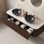 Meuble-lavabo minimaliste moderne Haru avec lavabo, fixation murale et céramique de haute qualité