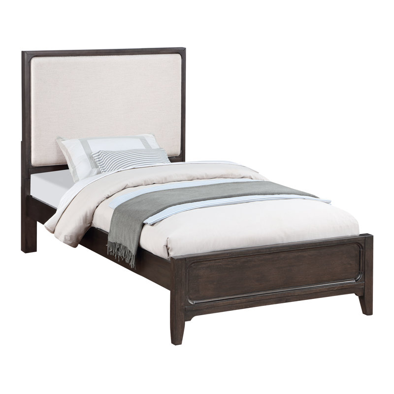 Westfield - Sand Upholstered Panel Tween Bed, Expresso, Twin