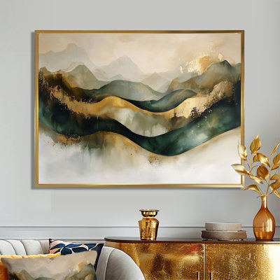 Amburgey Abstract Liquid Ink Divide Fight Of Emerald I - Abstract Liquid ink Wall Art