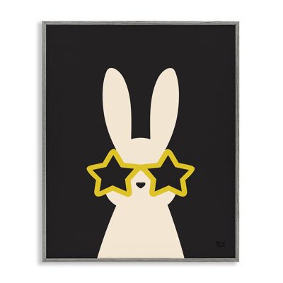 «Rabbit with Star Glasses», art de la giclée encadrée par Jessica Beck