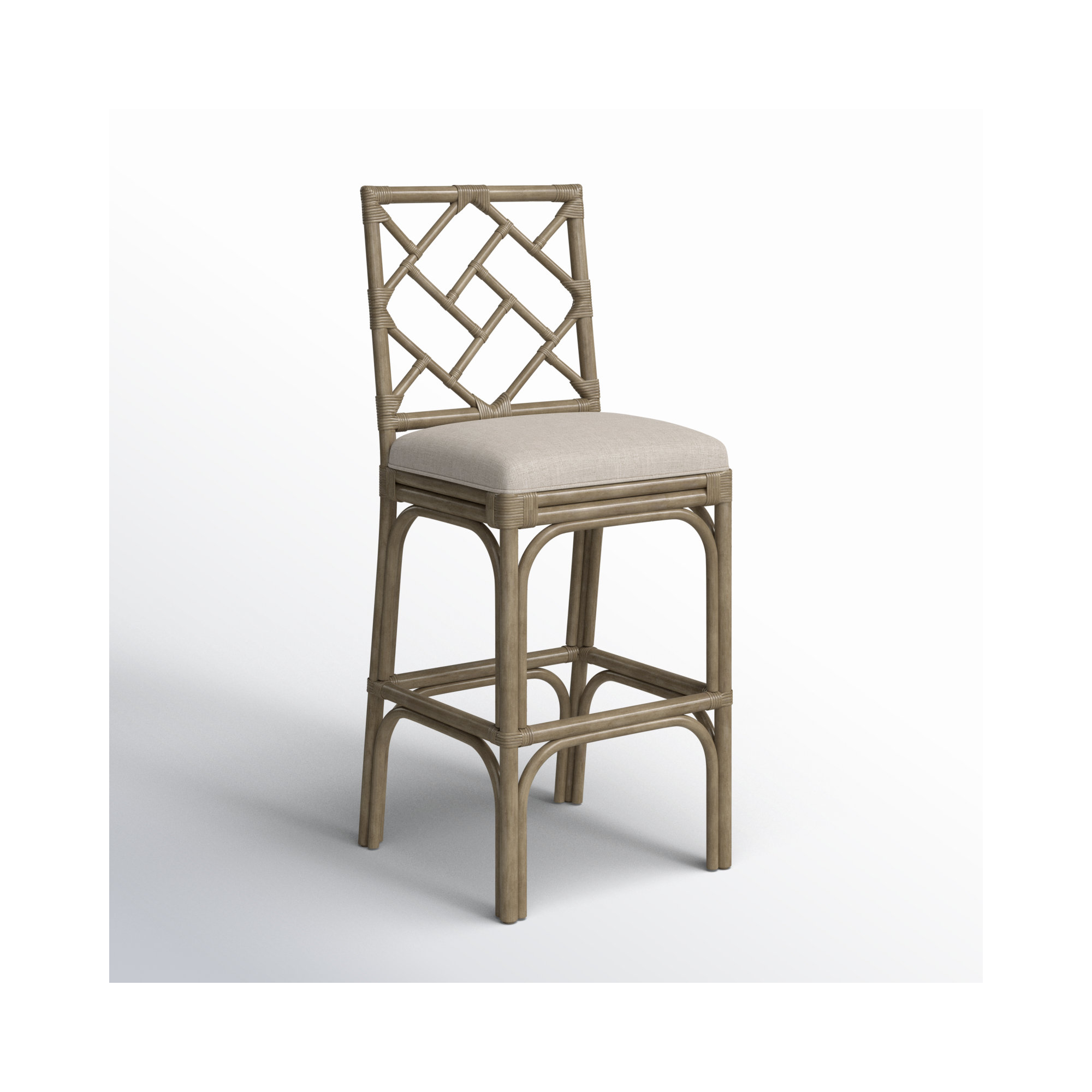 Fulton Woven Stool, Gray, Bar Stool (30" Seat Height)