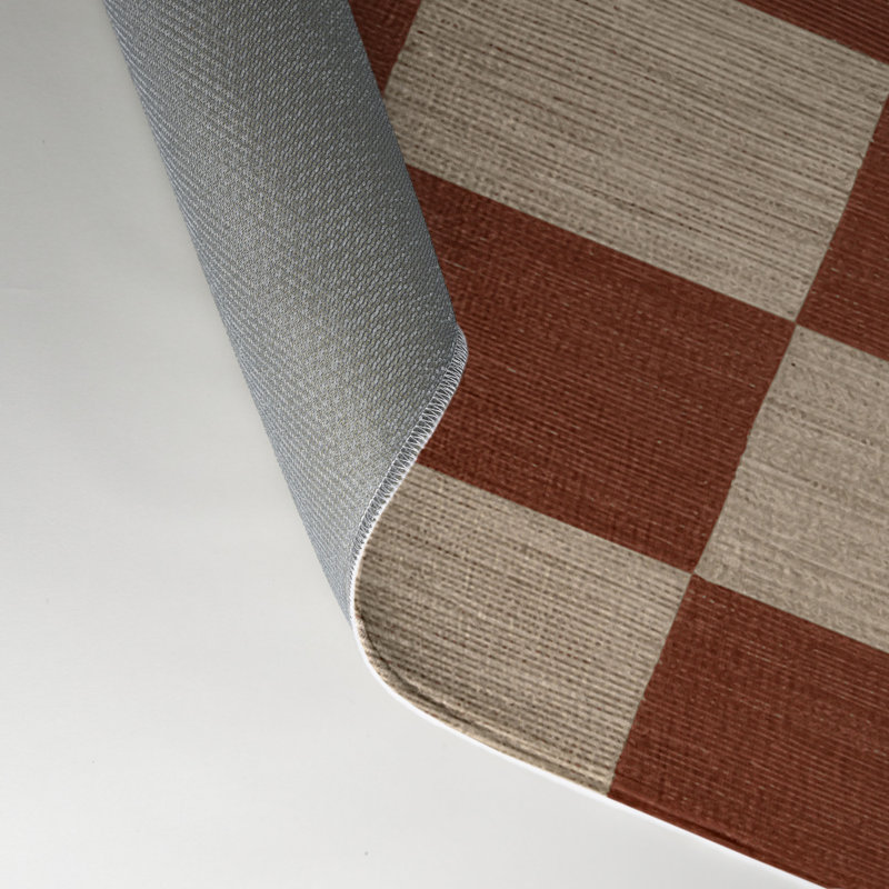 Tapis d'intérieur et d'extérieur à carreaux brun, Rectangle 9 pi x 12 pi