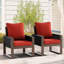 Chaises en bois et osier avec coussins-108791193