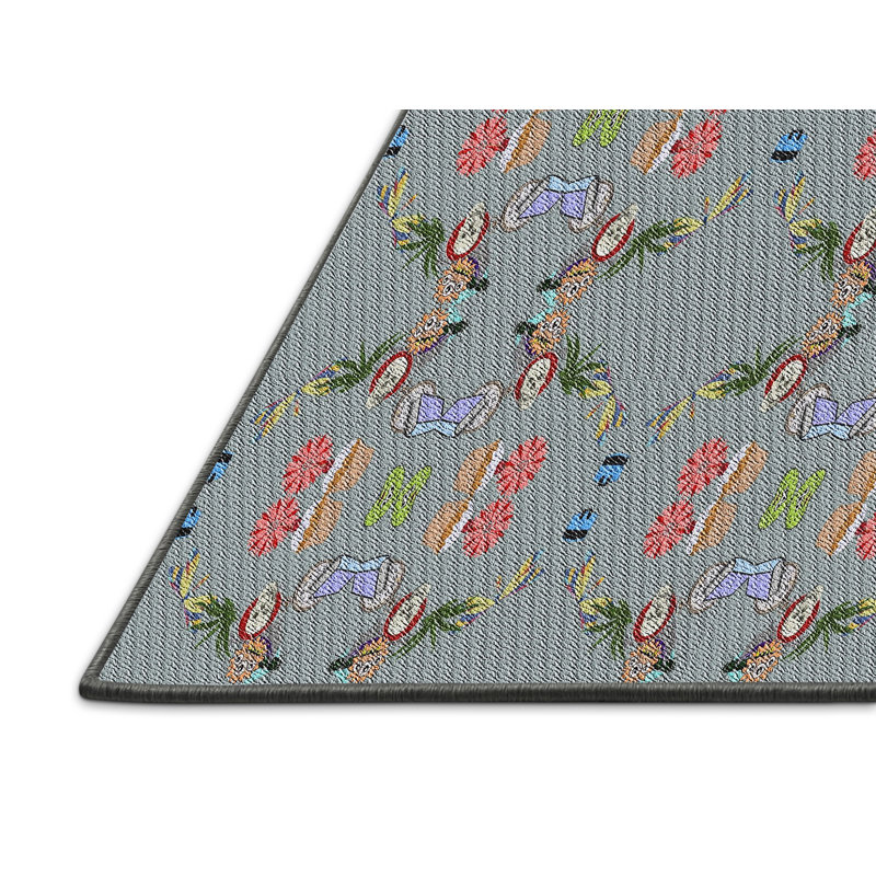 Floral Indoor Rug, Rectangle 7' x 10'