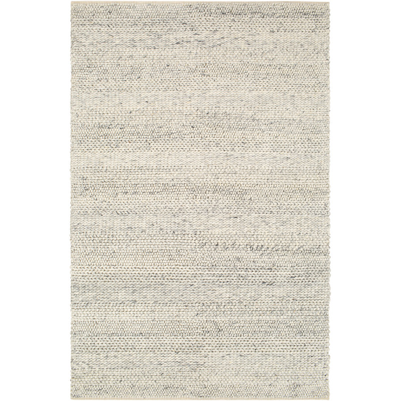 Tapis crème / beige / ardoise en laine tissé à plat Zekia, Rectangle 3 pi x 5 pi