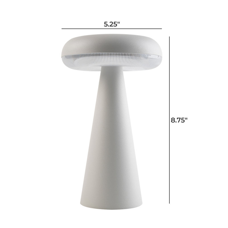 Lampe de table d'extérieur à piles et à énergie solaire Mushroom, Blanc