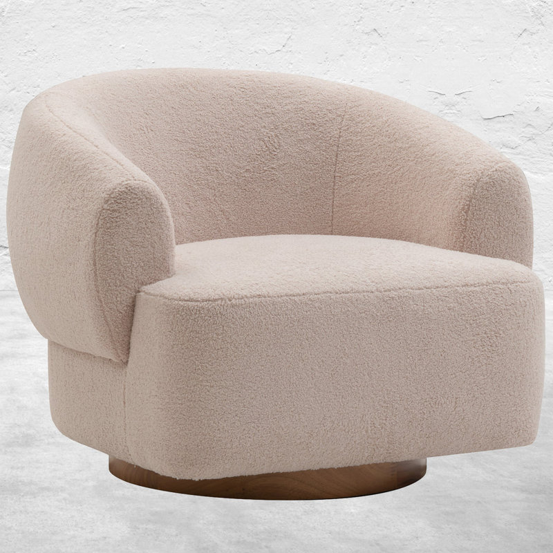 Fauteuil d'appoint Gimlet en chenille martelée, Mélange de polyester rose