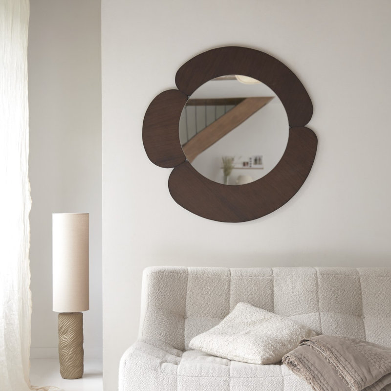 Sara Solid Wood Mirror, Brown