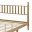 Lit plateforme en bois avec tête de lit en forme de gourde, lit plateforme de style rétro avec support à lattes en bois-751993043