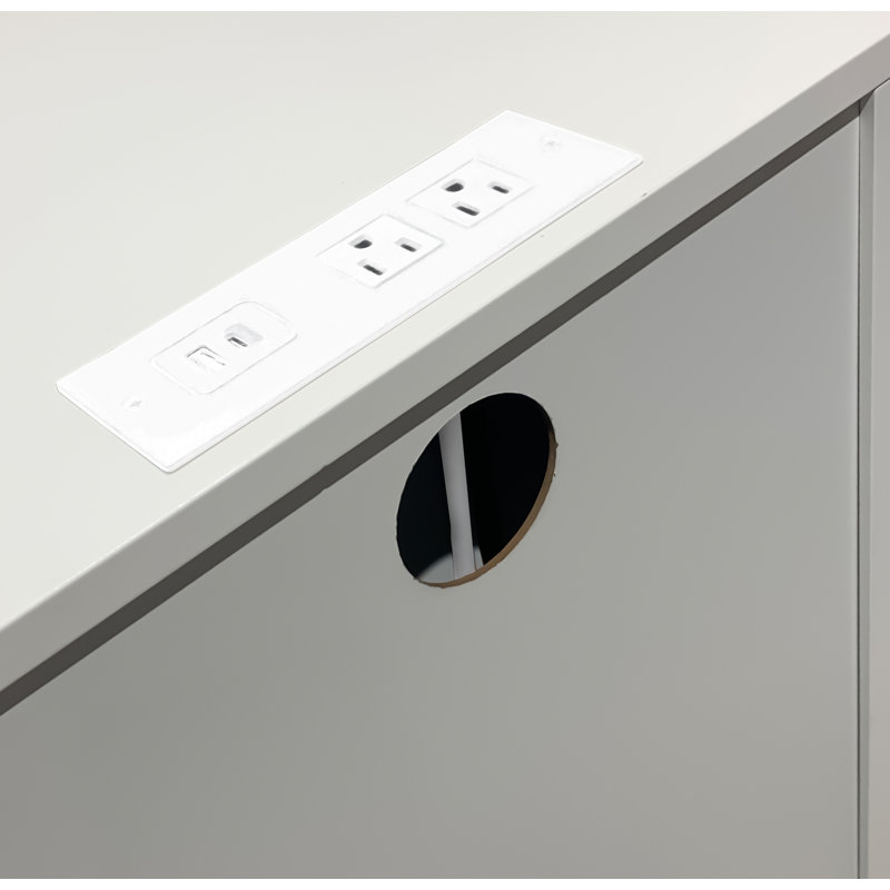 Table de chevet moderne à 3 tiroirs avec station de charge USB, table de chevet compacte avec tiroirs coulissants pour chambre à coucher, blanc