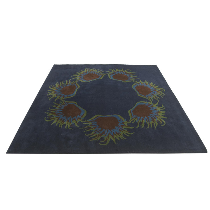 Tapis carré bleu marine Otto