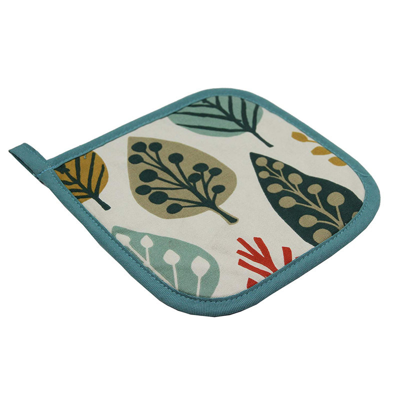 Latitude Run Alexys Floral Cotton Potholder, Terracotta Orange