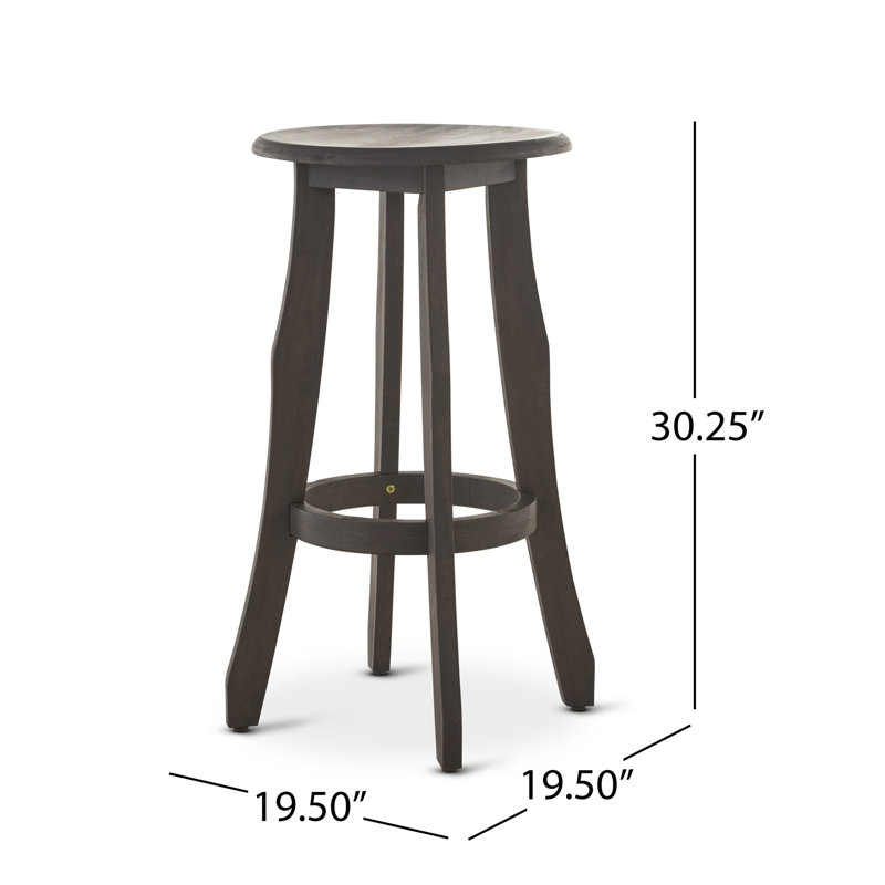 Stylish And Comfortable Acacia Wood Barstool With Rustic Design And Foot Rest