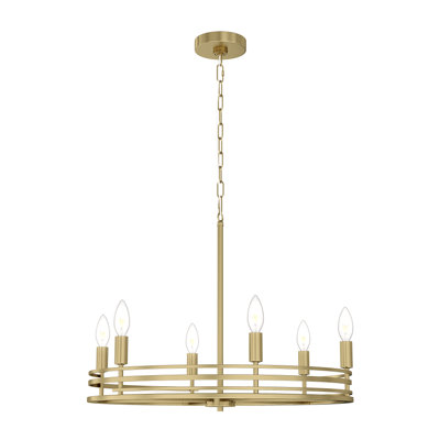 Lustre 6 lumières Tallant dans un style transitionnel et moderne Plug & Play
