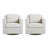 Bronnen Big And Wide Upholstered Pinstripe Gray Cushion Swivel Armchair with Removable Back and Seat Cushion (Set of 2)-123469997