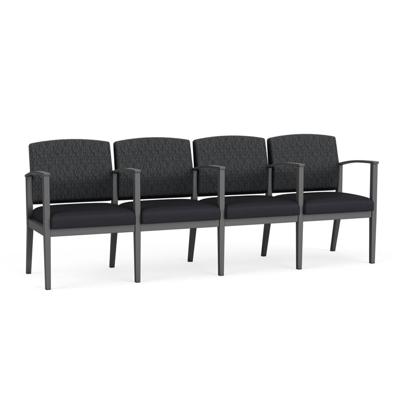 Siège tandem 4 places Amherst, Gris anthracite, Tissu vin ouvert