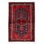 Tapis rouge / noir en laine noué à la main de conception unique 4 pi 3 po x 6 pi 3 po New Age Braegyn