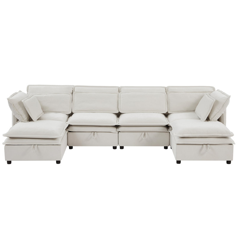 Large With Double-layer Cushions And Functional Storage Design 6 Cushion