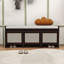 Banc de rangement pour hall d'entrée rétro avec 3 tiroirs en rotin, rangement dissimulé à plateau relevable et coussin rembourré amovible pour le couloir-24044890