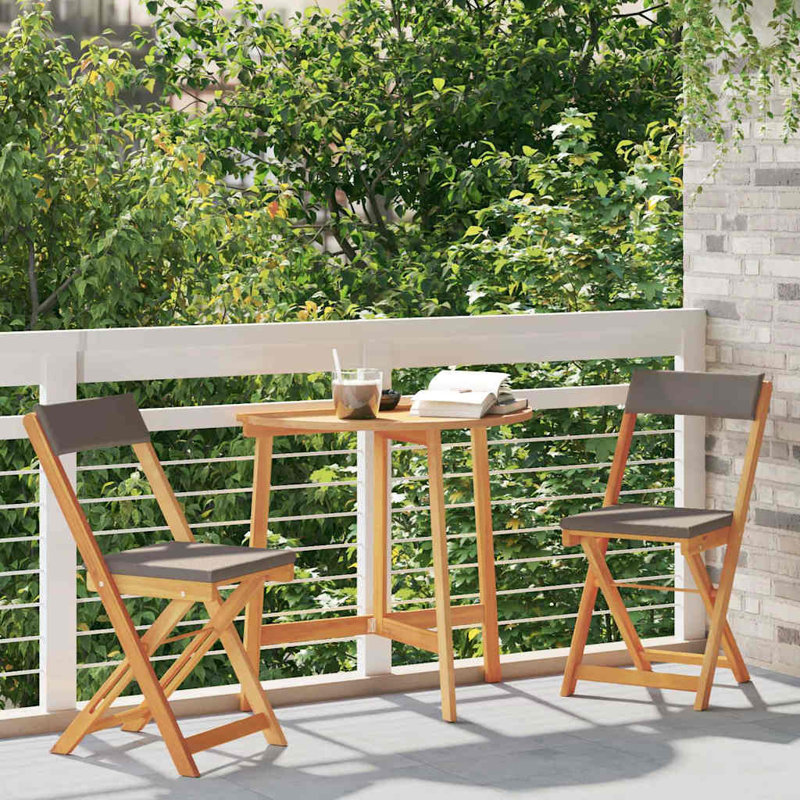 2 - Person Rectangular Solid Wood Patio Dining Set, Grey