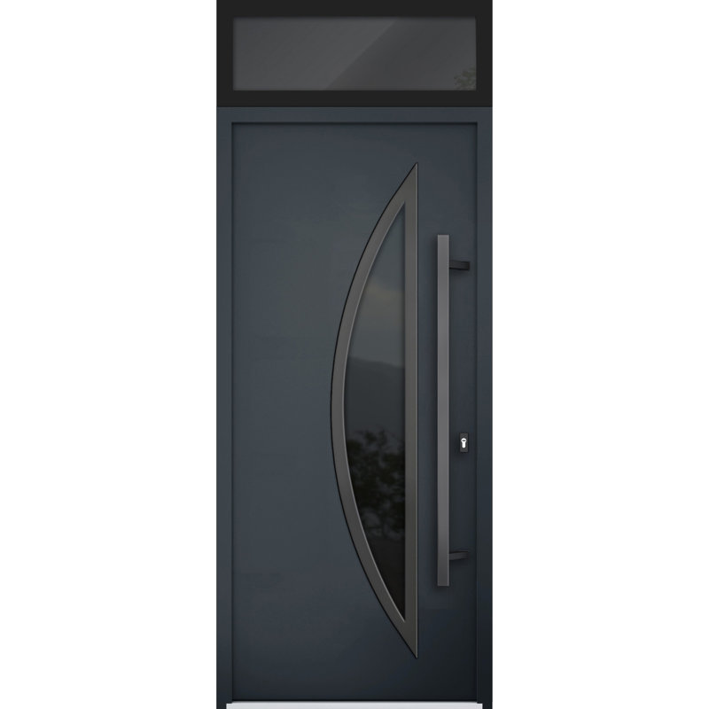 Façade avant en acier pré-suspendu deux portes 6501 anthracite supérieure en acier inoxydable