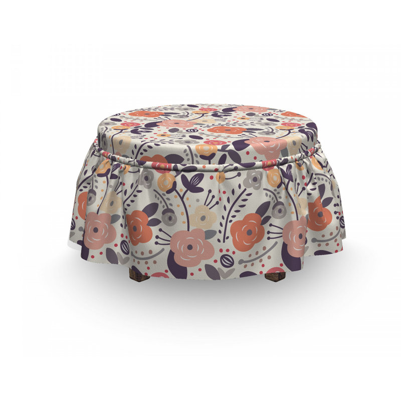 Housse pour repose-pieds floral doodle