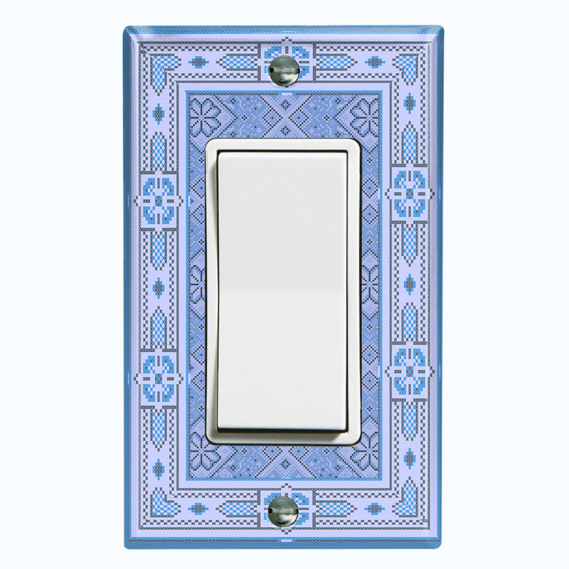 Plaque murale berçante rétro à motif de tuiles bleues, Bleu