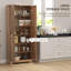 Armoire de rangement de 72 po de hauteur, armoire de cuisine autoportante avec tablettes réglables et portes encastrées, gris vieilli-1098239488