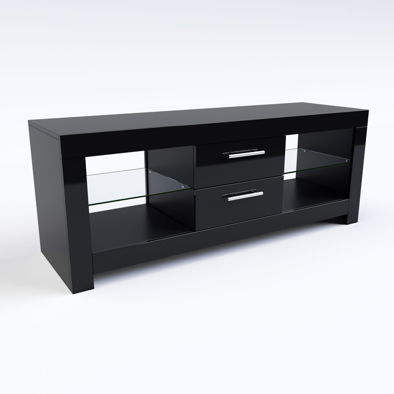 Bissett 130L x 40W x 50H cm High Gloss TV Stand / TV Cabinet (TVS Series) for up to 50" TVs, Black