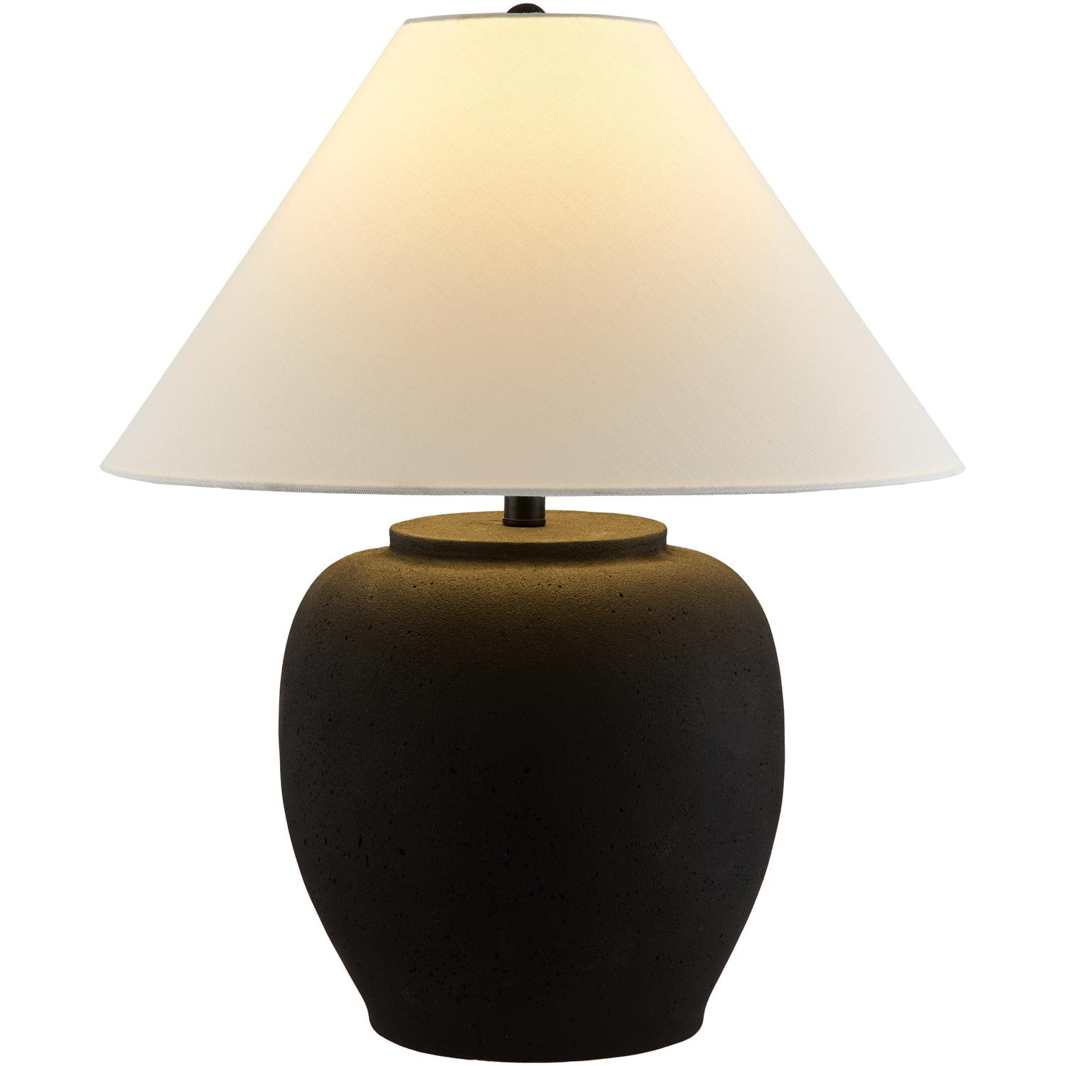Concrete Table Lamp, White, Black