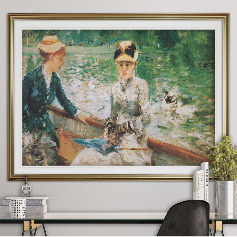 « a summer day » par claude monet, impression, Cadre doré, H 31 po x l 43 po x P 1,5 po