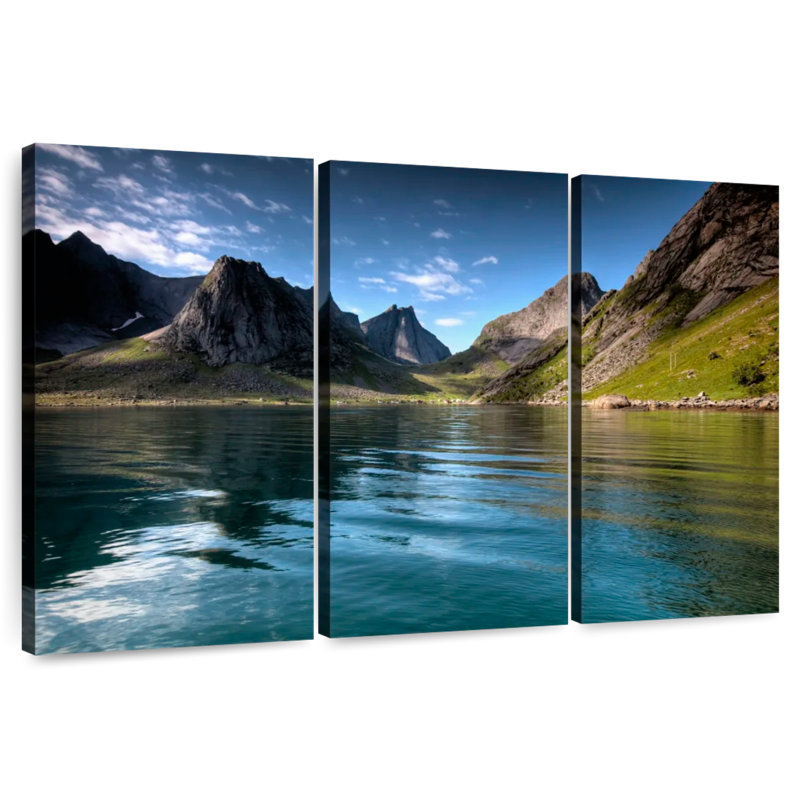 Alvord Lofoten Mountain River Reflection, 42" H x 65" W