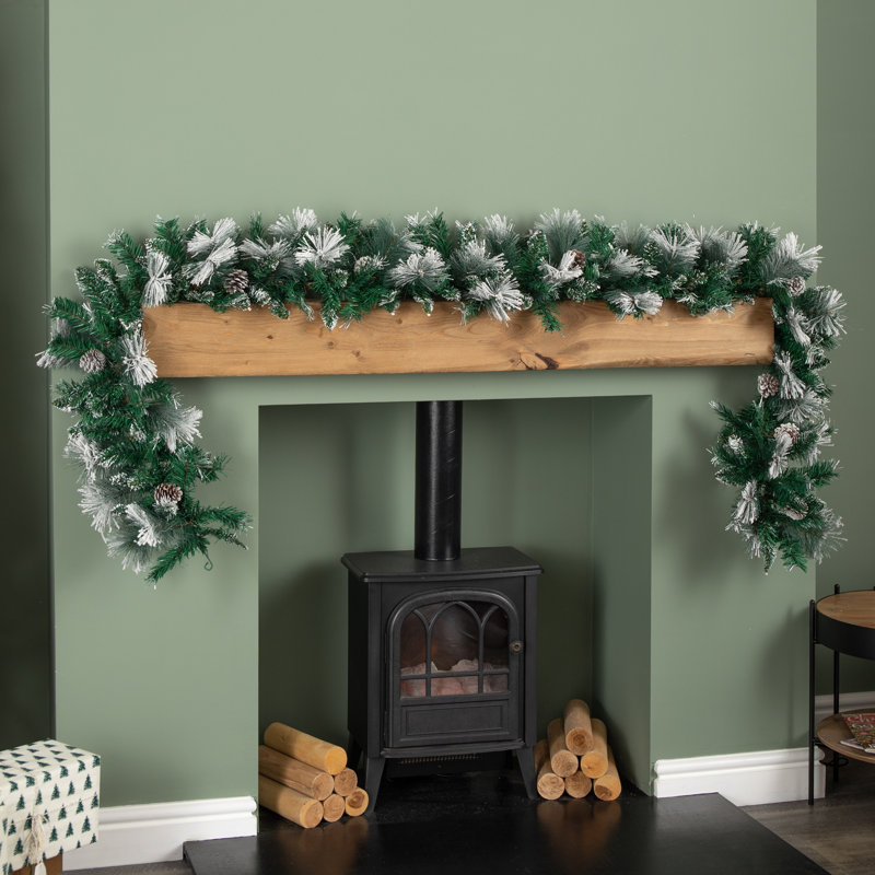 Annachiara 270cm Faux Garland, Dark Green/White