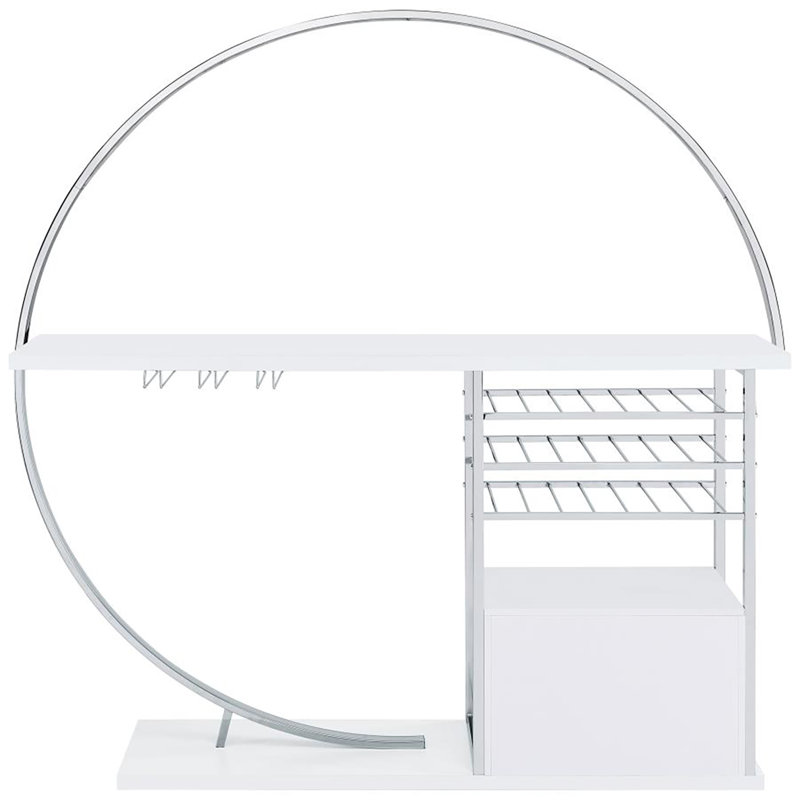 Lafe 2-door Circular Led Bar Cabinet, White